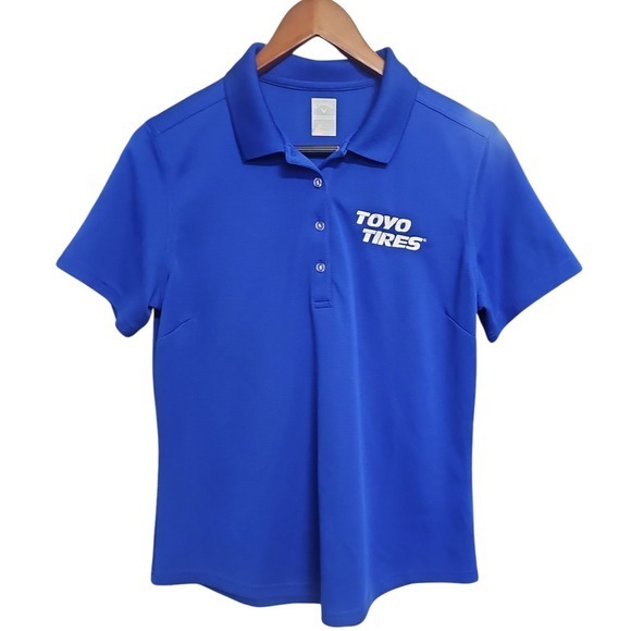 Callaway Golf Polo Shirt Toyo Tires‎ Opti-Dri Athletic Blue Large Like New - Picture 1 of 4